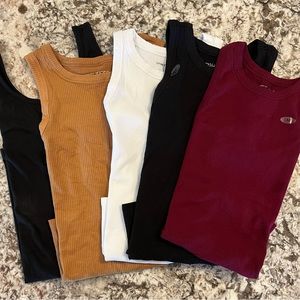 5 Maurices Womens Lot Sleeveless Shirts Tank Tops Black Gray NEW Medium Cami Sum